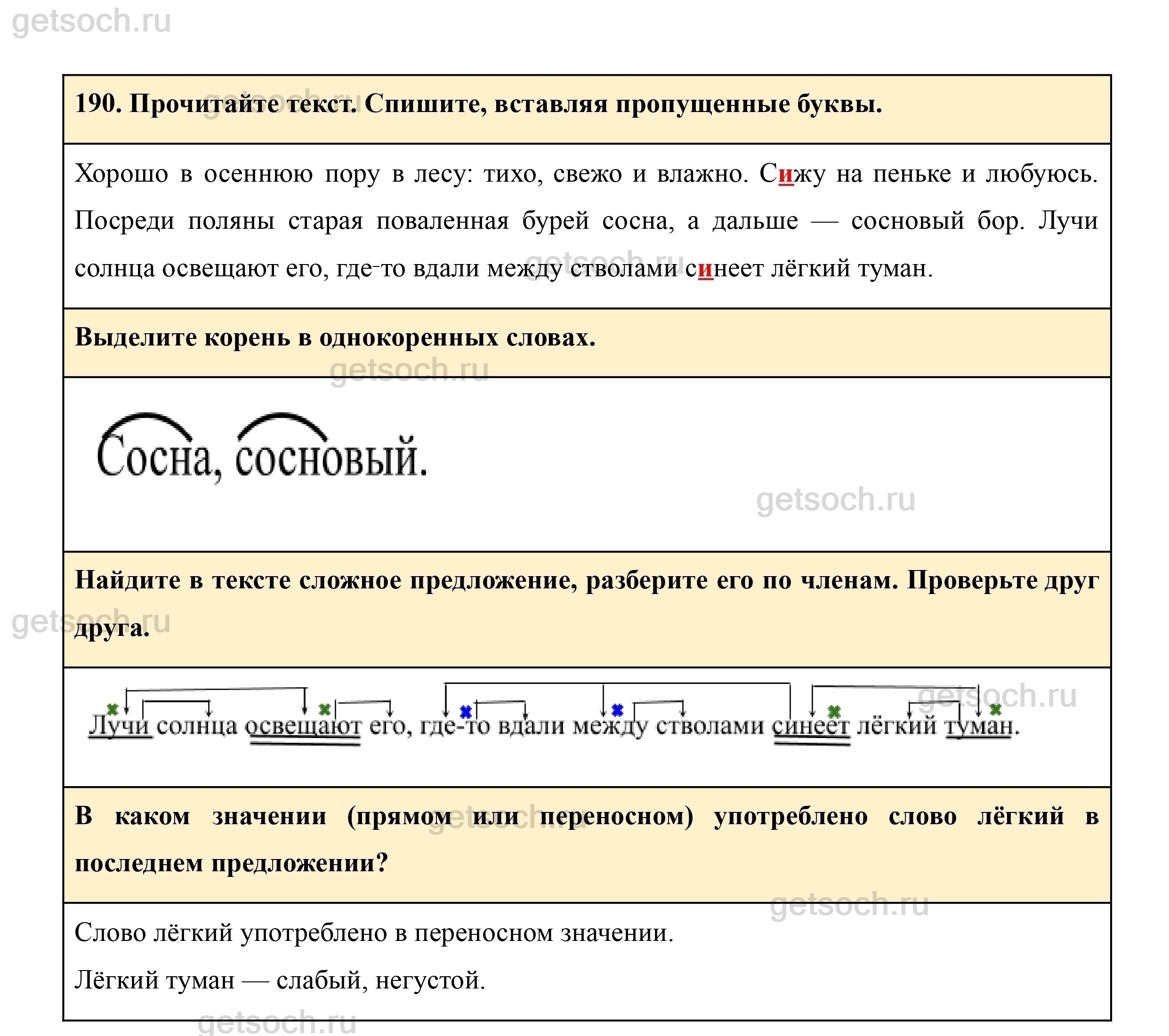 Русский язык третий класс упражнение 190. Упражнение 190 по русскому языку 3 класс.