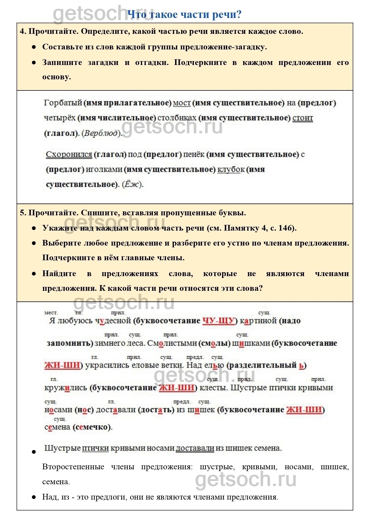 Страница 5- ГДЗ по Русскому языку для 3 класса Учебник Канакина, Горецкий.  Часть 2 - Getsoch