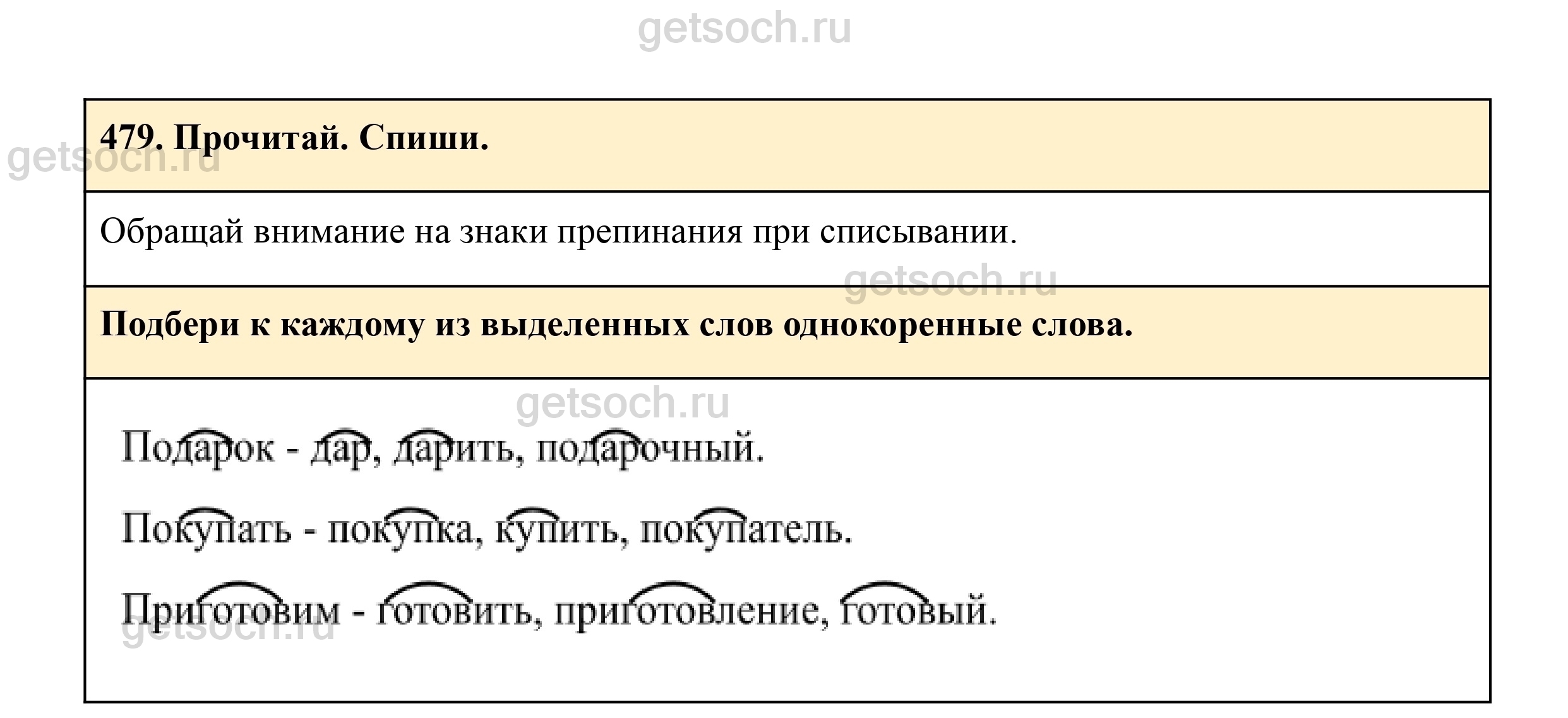 Упражнение 479- ГДЗ Русский язык 3 класс Учебник Рамзаева. Часть 2 - Getsoch