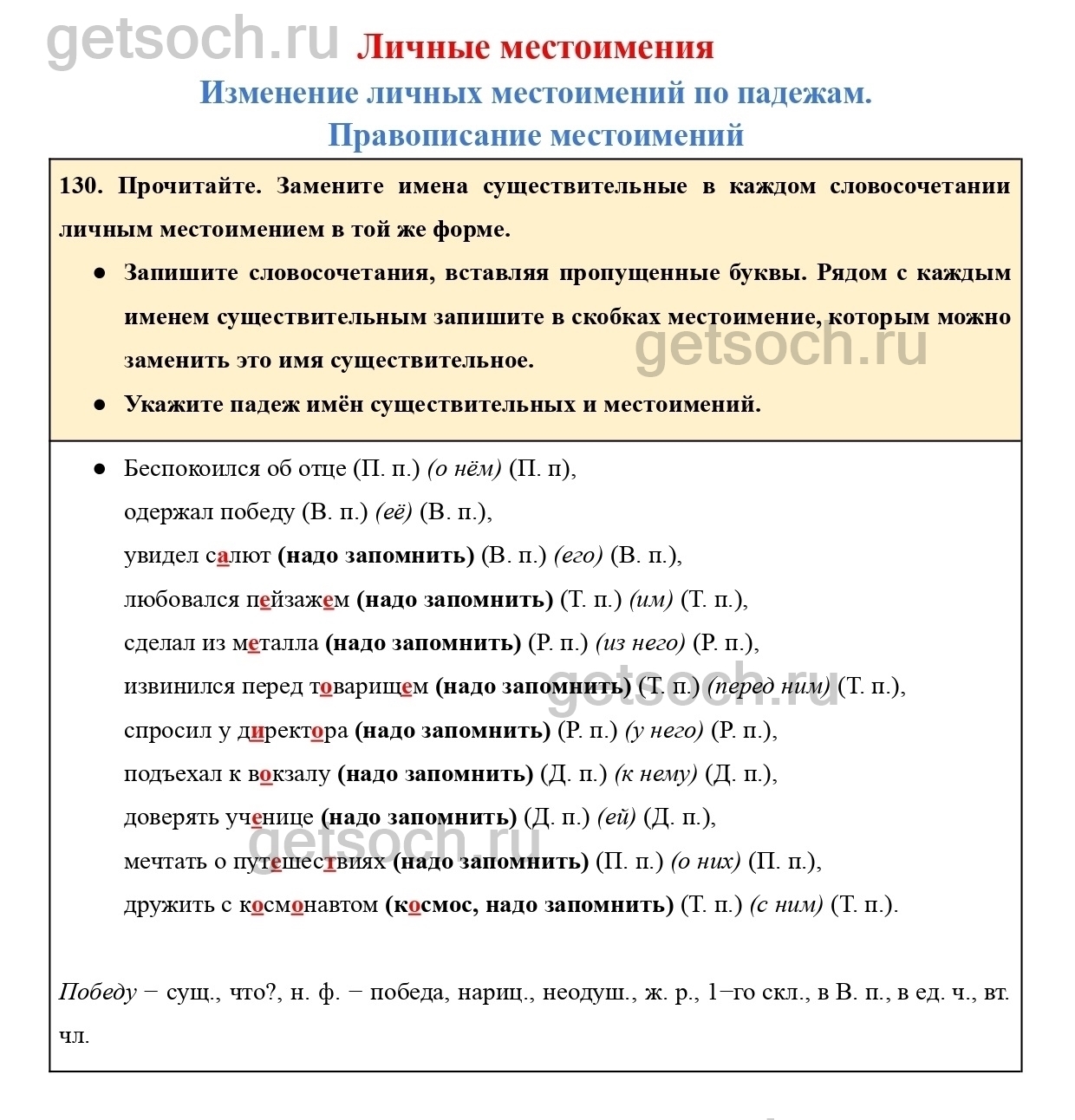 Упражнение 130- ГДЗ по Русскому языку для 4 класса Учебник Канакина,  Горецкий. Часть 2 - Getsoch