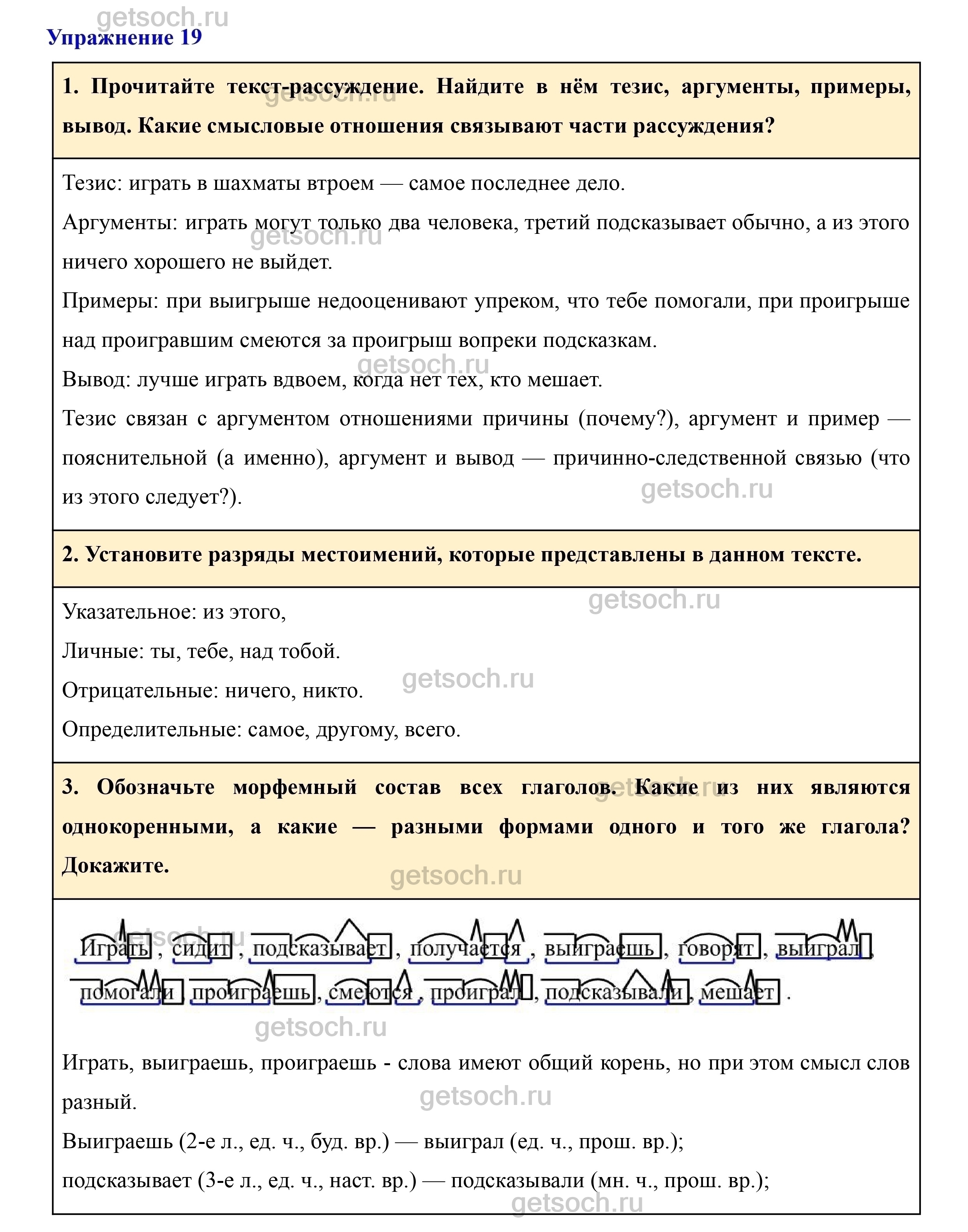 Упражнение 19- ГДЗ Русский язык 7 класс Учебник Разумовская, Львова,  Капинос - Getsoch