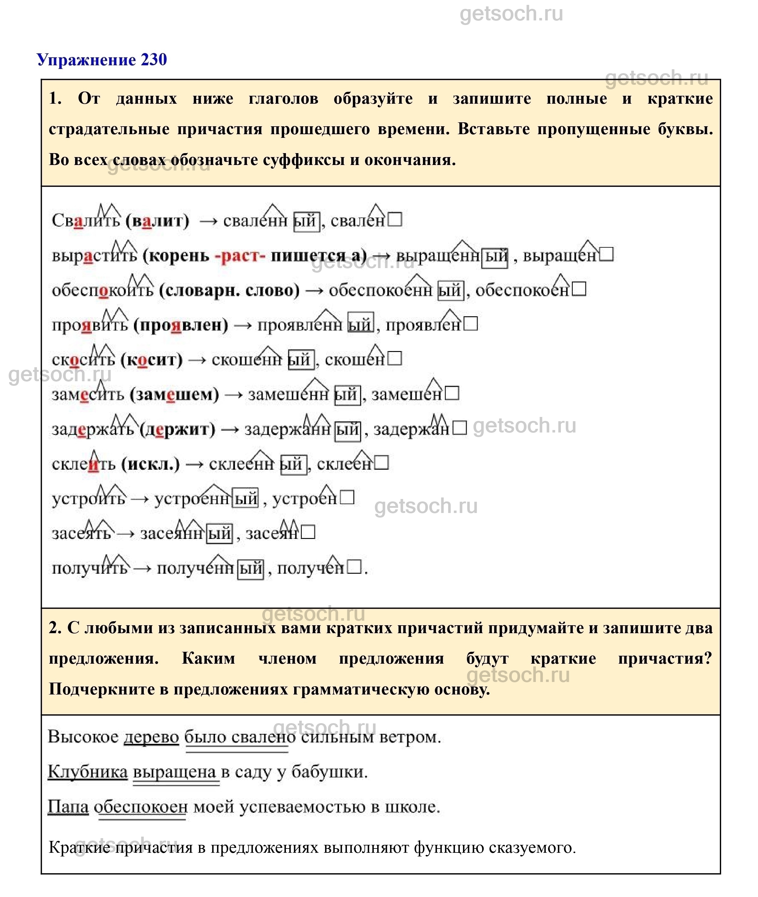 Упражнение 230- ГДЗ Русский язык 7 класс Учебник Разумовская, Львова,  Капинос - Getsoch